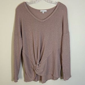 Pink front twist long sleeve